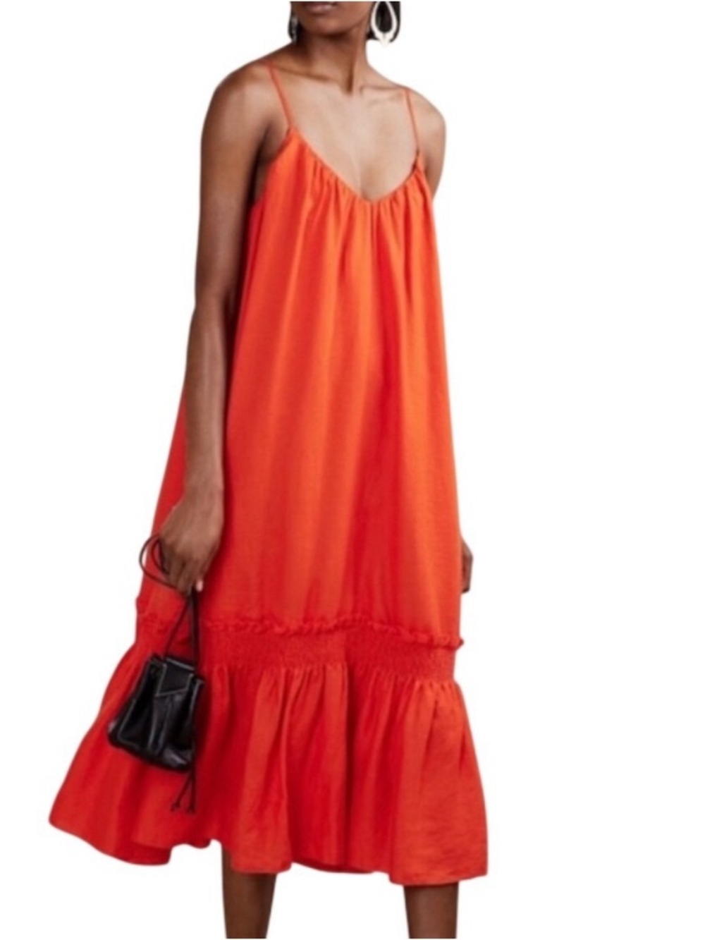 BANANA REPUBLIC Charlize 100% Linen Midi Dress Size S spring wedding guest dress